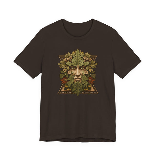 Green Man Tee, Speak to the Earth and It Shall Teach Thee T-shirt, Nature Lover, Biblical Quote, Job Chapter 12 Verse 8
