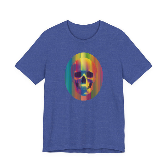 Rainbow Op Art Skull T-shirt, Neon Goth Shirt, Pride Parade Tee