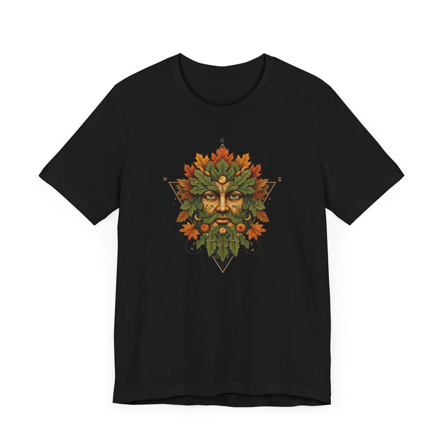 Green Man Fall Triangle Tee, Autumn T-shirt