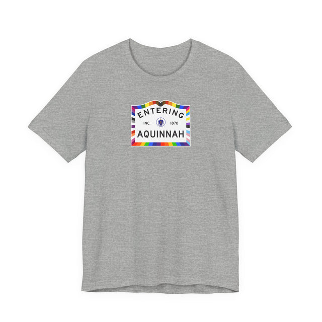 Aquinnah Massachusetts Sign Pride T-shirt, Rainbow Shirt, Martha's Vineyard