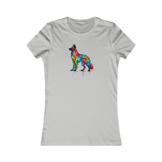 Rainbow German Shepherd Dog T-shirt,Pride Shirt,Dog Lover Top,Rainbow Animals,LGBTQ+ Tee,GSD Owner,Women's Favorite Tee