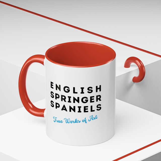 English Springer Spaniels Coffee Cup,4-Panel Pop Art Mug,Springer Lover,Springer Mom,Springer Dad,Dog Lover Gift,English Springer Spaniel Gift