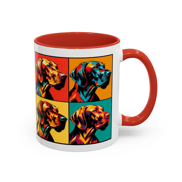 Vizsla Coffee Cup,4-Panel Pop Art Mug,Vizsla Lover,Vizsla Mom,Vizsla Dad,Dog Lover Gift,Vizsla Gift