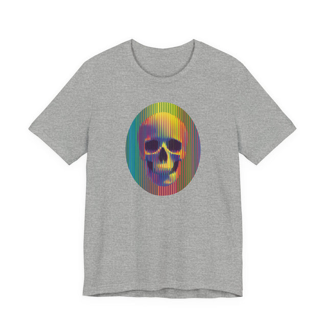 Rainbow Op Art Skull T-shirt, Neon Goth Shirt, Pride Parade Tee