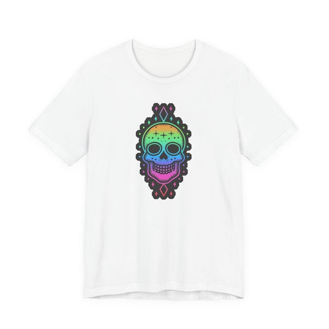 Rainbow Skull with Stars T-shirt, Pride Shirt, LGBT Skull, LGBTQ+ Ally Tee, Gay, Lesbian, Bisexual, Trans, Queer, Halloween Pride, Skeleton