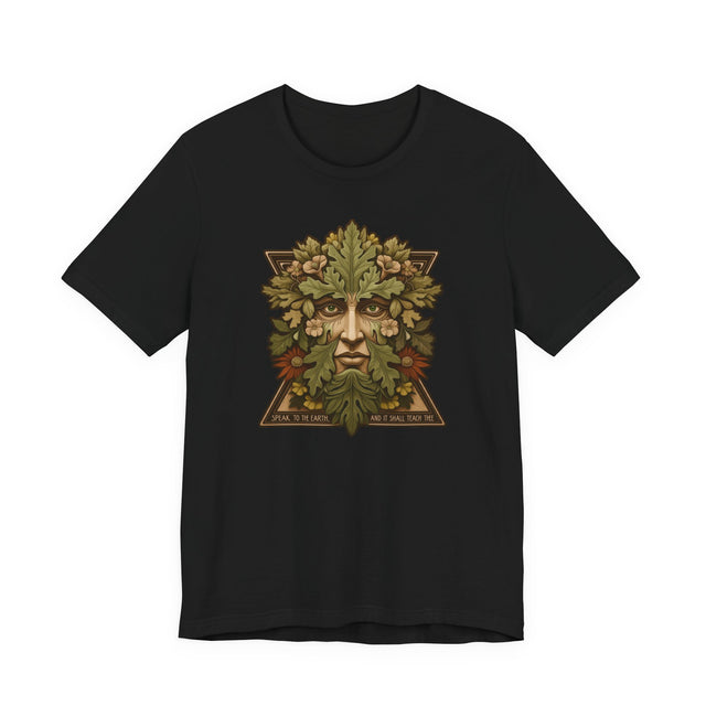 Green Man Tee, Speak to the Earth and It Shall Teach Thee T-shirt, Nature Lover, Biblical Quote, Job Chapter 12 Verse 8
