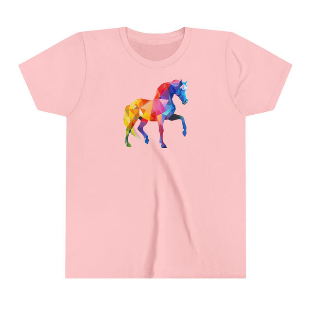Geometric Rainbow Horse T-shirt,Pride Shirt,Rainbow Animals,Youth Size