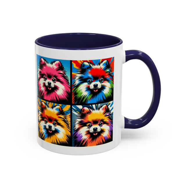 Pomeranians Coffee Cup,4-Panel Pop Art Mug,Pomeranian Lover,Pom Mom,Pom Pom Dad,Dog Lover Gift,Pomeranian Gift
