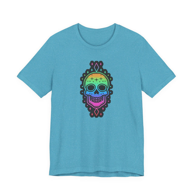 Rainbow Skull with Stars T-shirt, Pride Shirt, LGBT Skull, LGBTQ+ Ally Tee, Gay, Lesbian, Bisexual, Trans, Queer, Halloween Pride, Skeleton