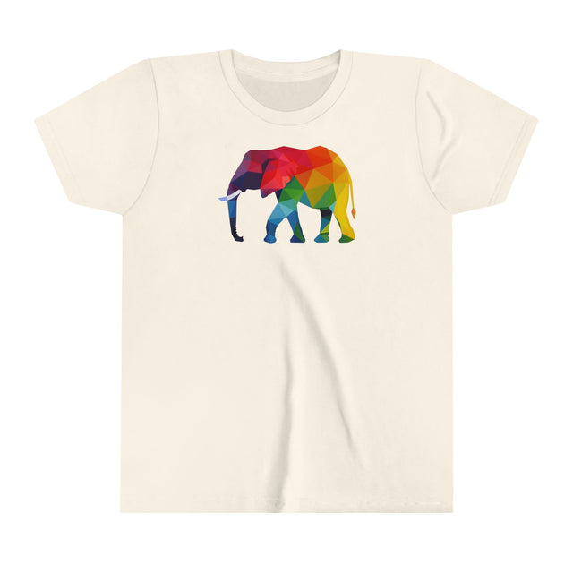 Geometric Rainbow Elephant T-shirt,Pride Shirt,Elephant Lover Top,Rainbow Animals,LGBTQ+ Tee,Queer,Gay,Lesbian,Bisexual,Trans,Youth Size