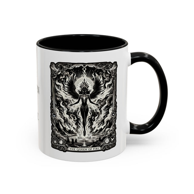 Queen of Fire,Tarot card mug,Mothers Day Gift,Tarot Reader Gift,Witchy cup,Mystical Cards cup,Celestial Astrology,Gift for her,Mom Gift