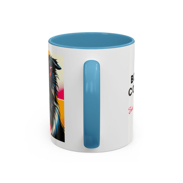 Border Collies Coffee Cup,4-Panel Pop Art Mug,Border Collie Lover,Border Collie Mom,Border Collie Dad,Dog Lover Gift,Border Collie Gift