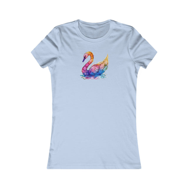 Rainbow Swan T-shirt,Pride Shirt,Queer Top,Rainbow birds,LGBTQ+ Tee,Women's Favorite Tee