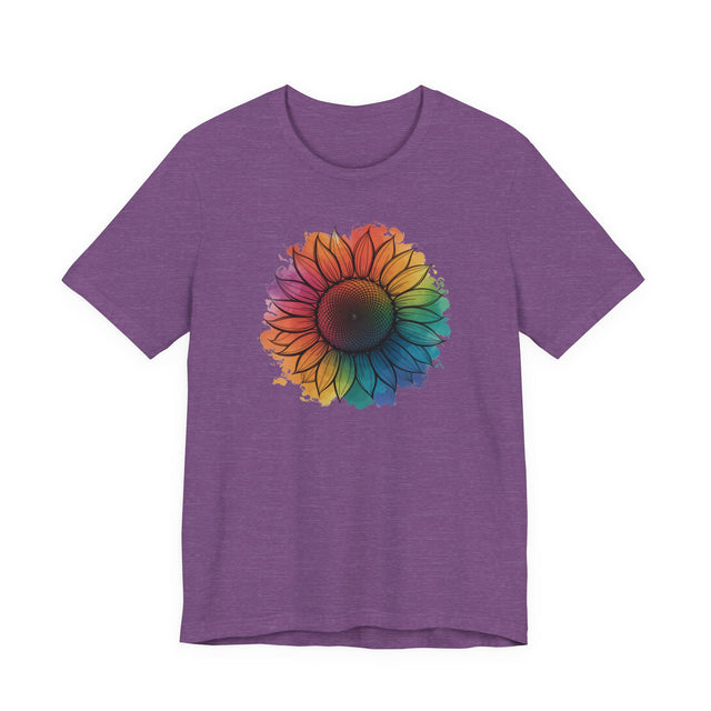 Rainbow Sunflower Watercolor T-shirt, Pride Shirt, Gardening Tee, Nature Lover, LGBTQ, Gardener, Rainbow Flower, Queer, Florist