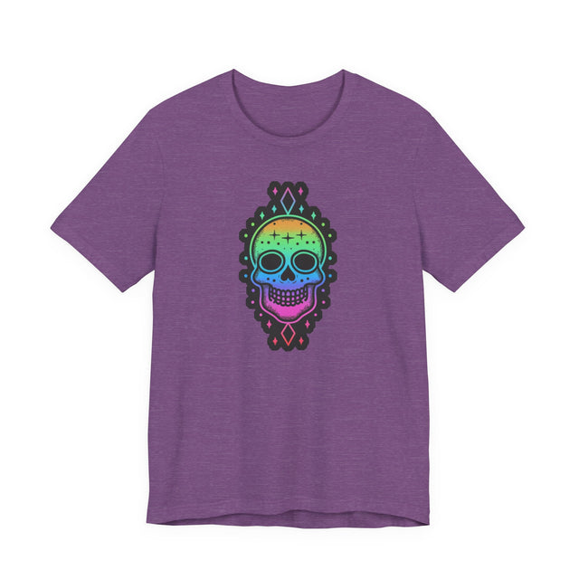 Rainbow Skull with Stars T-shirt, Pride Shirt, LGBT Skull, LGBTQ+ Ally Tee, Gay, Lesbian, Bisexual, Trans, Queer, Halloween Pride, Skeleton