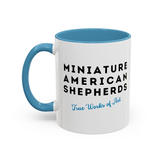 Miniature American Shepherds Coffee Cup,4-Panel Pop Art Mug,MAS Lover,Mini Aussie Mom,Mini Aussie Dad,Dog Lover Gift,Miniature American Shepherd Gift