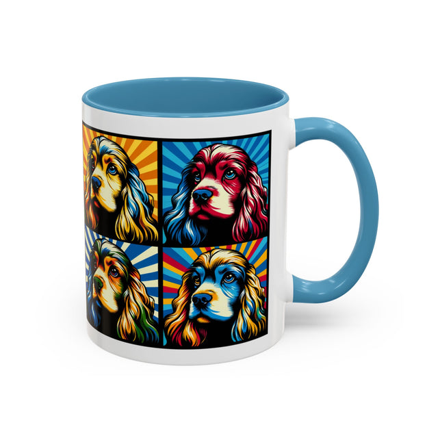 Cocker Spaniels Coffee Cup,4-Panel Pop Art Mug,Cocker Lover,Cocker Mom,Cocker Dad,Dog Lover Gift,Cocker Spaniel Gift