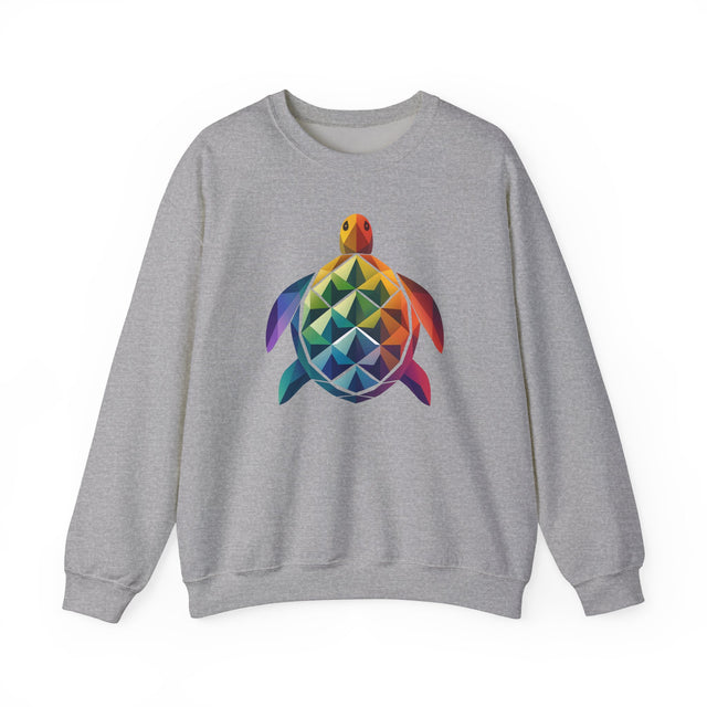 Geometric Rainbow Sea Turtle Sweatshirt, Turtle Lover Gift