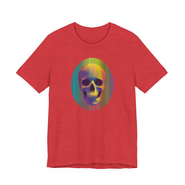 Rainbow Op Art Skull T-shirt, Neon Goth Shirt, Pride Parade Tee