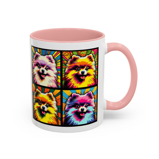 Pomeranians Coffee Cup,4-Panel Pop Art Mug,Pomeranian Lover,Pom Mom,Pom Pom Dad,Dog Lover Gift,Pomeranian Gift