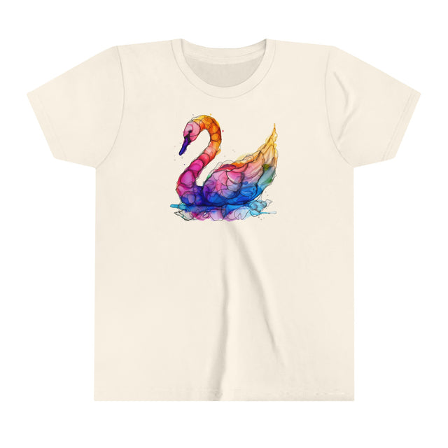 Rainbow Swan T-shirt,Pride Shirt,Bird Lover Top,Rainbow Animals,LGBTQ+ Tee,Youth Size