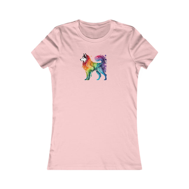 Rainbow Siberian Husky T-shirt,Pride Shirt,Dog Lover Top,Rainbow Animals,LGBTQ+ Tee,Husky Owner,Women's Favorite Tee