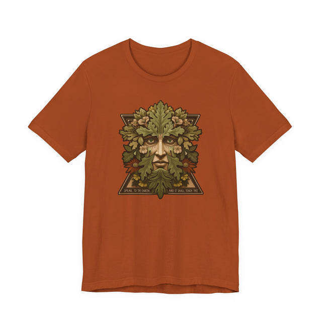 Green Man Tee, Speak to the Earth and It Shall Teach Thee T-shirt, Nature Lover, Biblical Quote, Job Chapter 12 Verse 8