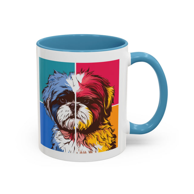 Shih Tzu Coffee Cup,4-Panel Pop Art Mug,Shih Tzu Lover,Shih Tzu Mom,Shih Tzu Dad,Dog Lover Gift,Shih Tzu Gift