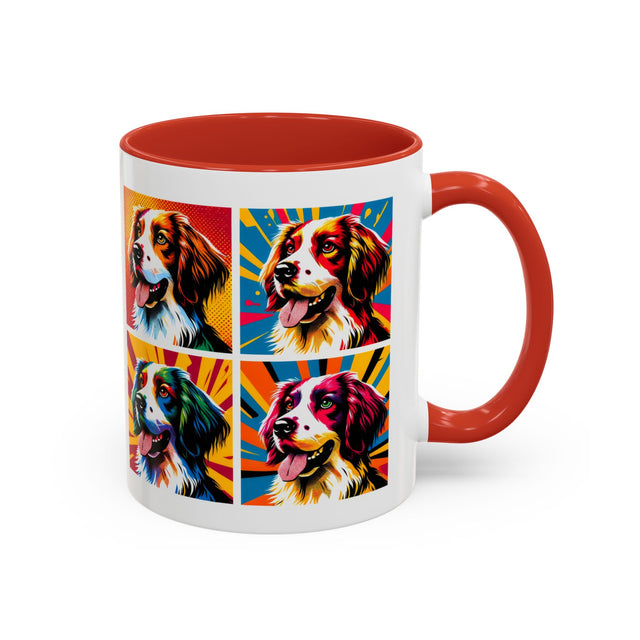 Brittanys Coffee Cup,4-Panel Pop Art Mug,Brittany Lover,Brittany Mom,Brittany Dad,Dog Lover Gift,Brittany Gift