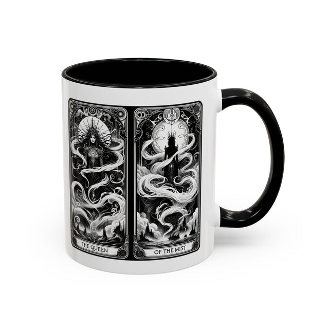 Queen of MIst,Tarot card mug,Mothers Day Gift,Tarot Reader Gift,Witchy cup,Mystical Cards Cup,Celestial Astrology,Gift for her,Goth Art
