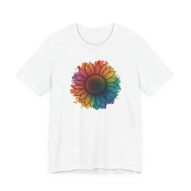 Rainbow Sunflower Watercolor T-shirt, Pride Shirt, Gardening Tee, Nature Lover, LGBTQ, Gardener, Rainbow Flower, Queer, Florist