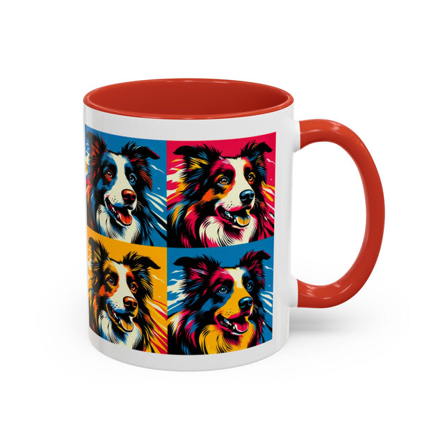 Border Collies Coffee Cup,4-Panel Pop Art Mug,Border Collie Lover,Border Collie Mom,Border Collie Dad,Dog Lover Gift,Border Collie Gift