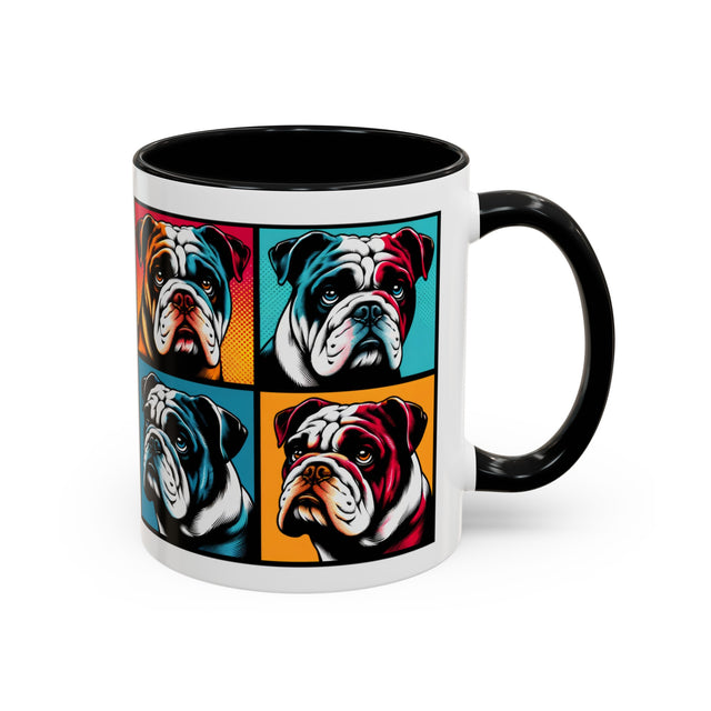 Bulldog Coffee Cup,4-Panel Pop Art Mug,English Bulldog Lover,Bully Mom,Bully Dad,Sourmug Gift,Bulldogger Gift,British Bulldog
