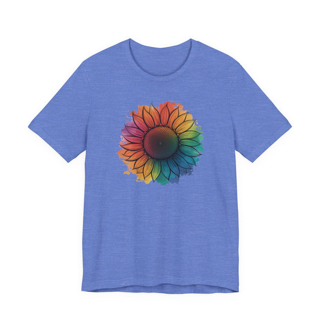 Rainbow Sunflower Watercolor T-shirt, Pride Shirt, Gardening Tee, Nature Lover, LGBTQ, Gardener, Rainbow Flower, Queer, Florist