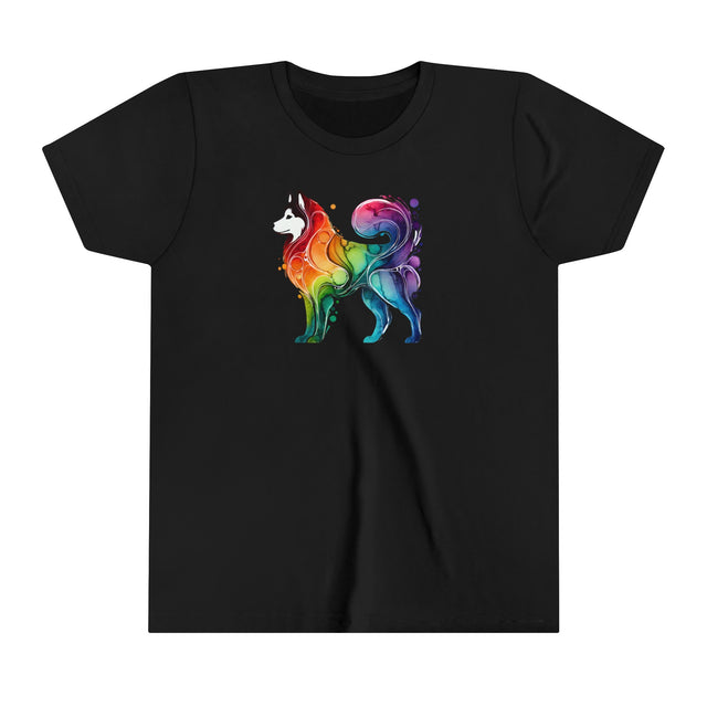Rainbow Siberian Husky T-shirt,Pride Shirt,Dog Lover Top,Rainbow Animals,LGBTQ+ Tee,Husky Owner,Youth Size