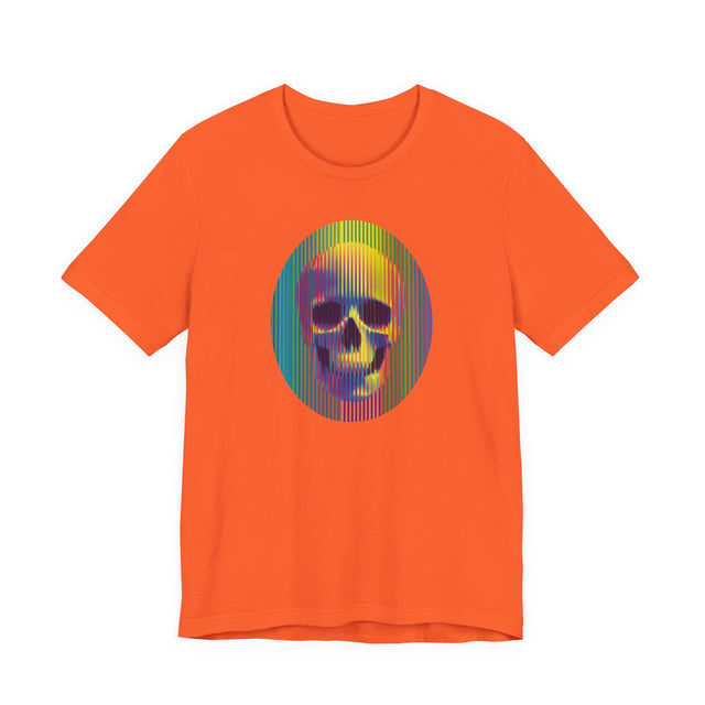 Rainbow Op Art Skull T-shirt, Neon Goth Shirt, Pride Parade Tee