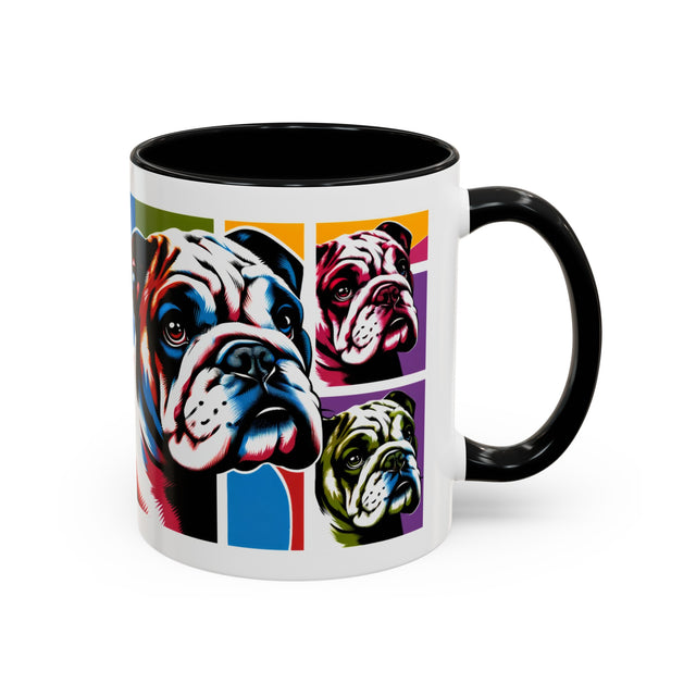 Bulldog Coffee Cup,4-Panel Pop Art Mug,English Bulldog Lover,Bully Mom,Bully Dad,Sourmug Gift,Bulldogger Gift,British Bulldog