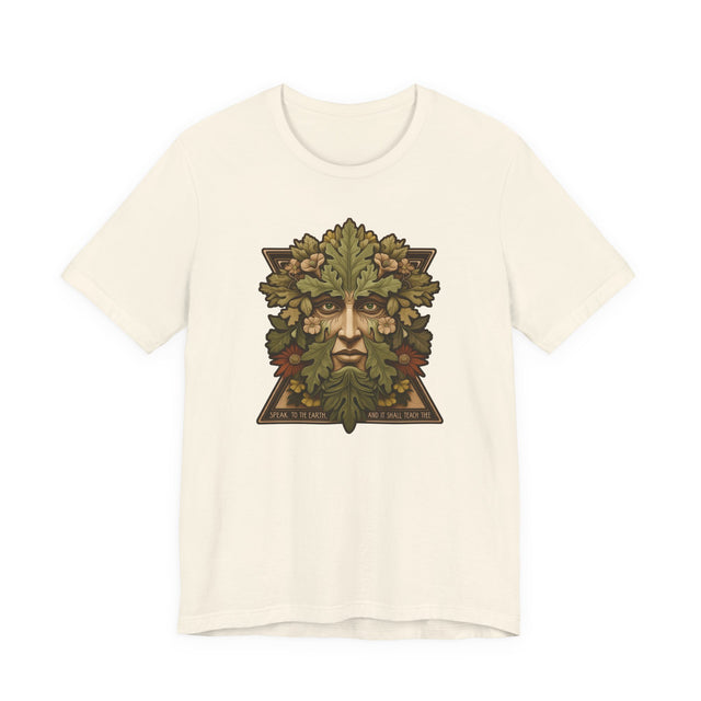 Green Man Tee, Speak to the Earth and It Shall Teach Thee T-shirt, Nature Lover, Biblical Quote, Job Chapter 12 Verse 8