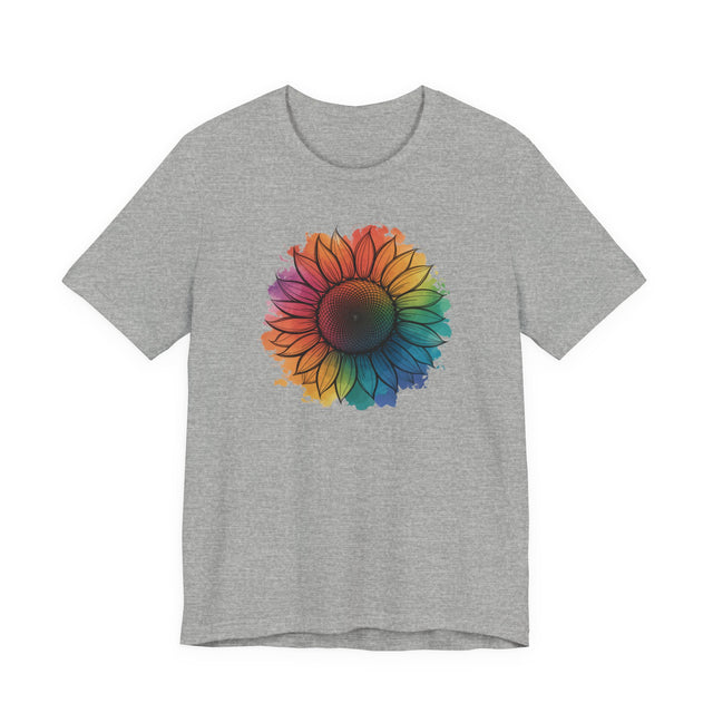 Rainbow Sunflower Watercolor T-shirt, Pride Shirt, Gardening Tee, Nature Lover, LGBTQ, Gardener, Rainbow Flower, Queer, Florist