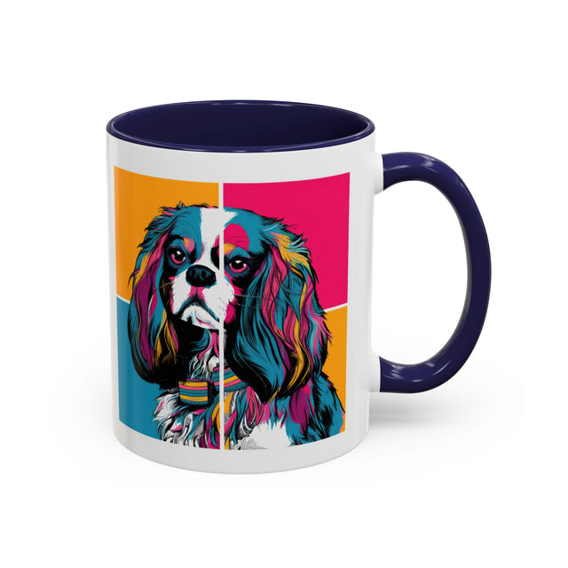 Cavalier King Charles Spaniel Coffee Cup,4-Panel Pop Art Mug,Cav Lover,Cav Spaniel Mom,Cav Dad,Dog Lover Gift,Cavalier King Charles Spaniel Gift