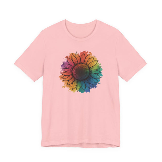 Rainbow Sunflower Watercolor T-shirt, Pride Shirt, Gardening Tee, Nature Lover, LGBTQ, Gardener, Rainbow Flower, Queer, Florist