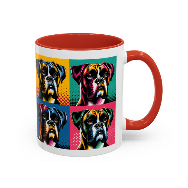 Boxers Coffee Cup,4-Panel Pop Art Mug,Boxer Lover,Boxer Mom,Boxer Dad,Dog Lover Gift,Boxer Gift