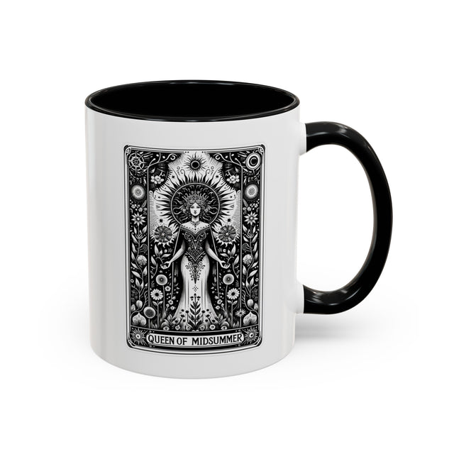 Queen of Midsummer Tarot card Mug,Mothers Day Gift,Tarot Reader Gift,Witchy Mug,Mystical Cards Cup,Celestial Astrology,Gardener Gift
