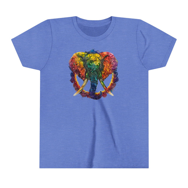Rainbow Elephant Peace Mandala T-shirt,Pride Shirt,Elephant Lover Top,Rainbow Animals,LGBTQ+ Tee,Queer,Gay,Lesbian,Bisexual,Trans,Youth Size