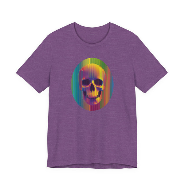 Rainbow Op Art Skull T-shirt, Neon Goth Shirt, Pride Parade Tee