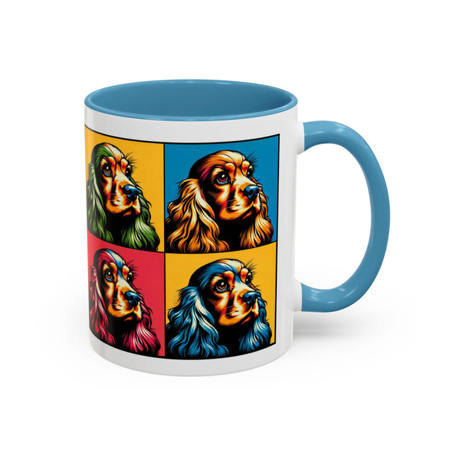 Cocker Spaniels Coffee Cup,4-Panel Pop Art Mug,Cocker Lover,Cocker Mom,Cocker Dad,Dog Lover Gift,Cocker Spaniel Gift