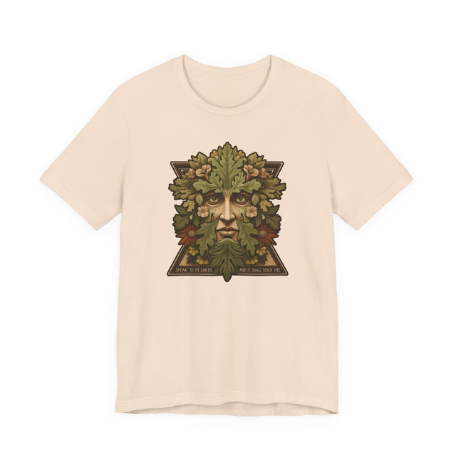 Green Man Tee, Speak to the Earth and It Shall Teach Thee T-shirt, Nature Lover, Biblical Quote, Job Chapter 12 Verse 8