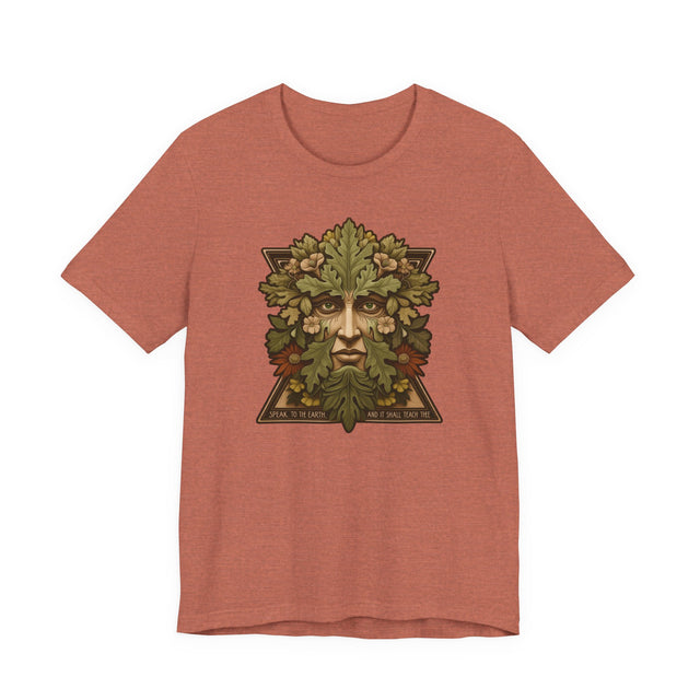 Green Man Tee, Speak to the Earth and It Shall Teach Thee T-shirt, Nature Lover, Biblical Quote, Job Chapter 12 Verse 8