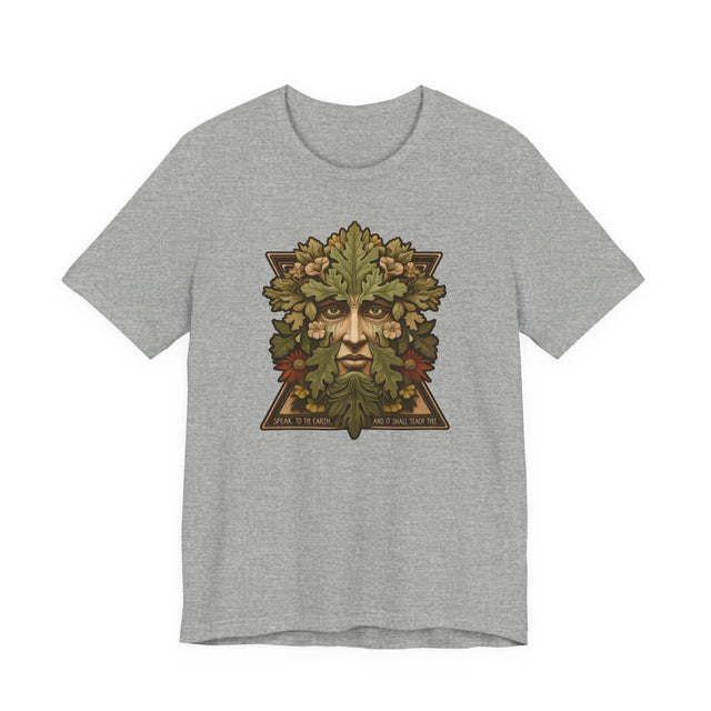 Green Man Tee, Speak to the Earth and It Shall Teach Thee T-shirt, Nature Lover, Biblical Quote, Job Chapter 12 Verse 8