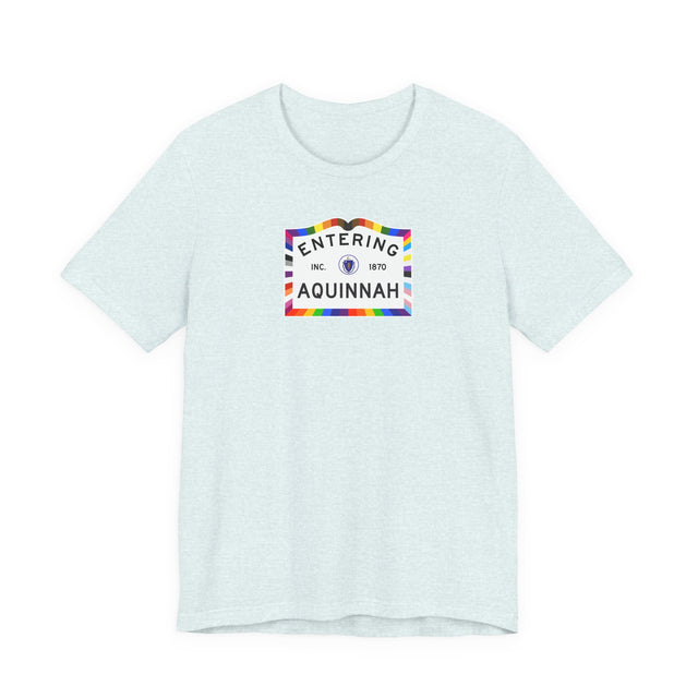 Aquinnah Massachusetts Sign Pride T-shirt, Rainbow Shirt, Martha's Vineyard